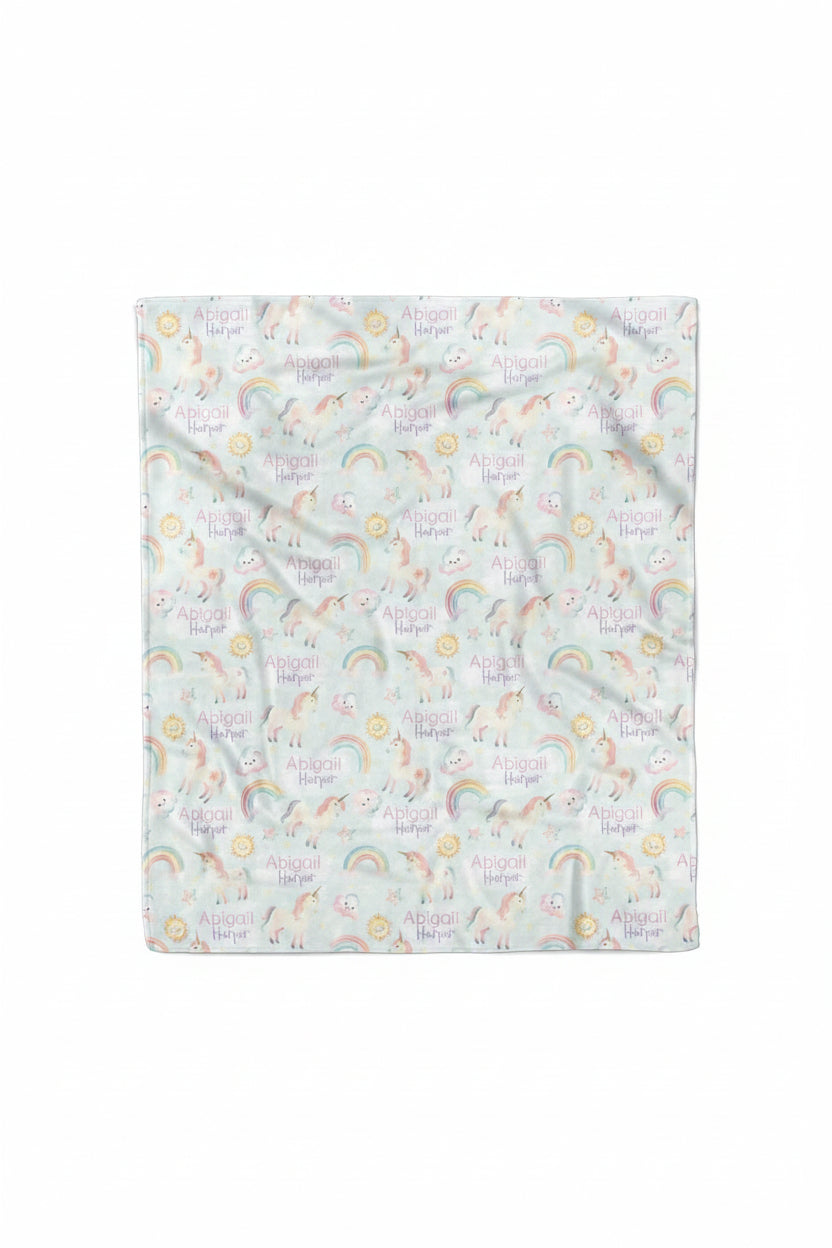 Magical Unicorns Personalized Kids Blanket