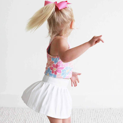 Kids CloudActive™ Athletic Pleated Skirt | White