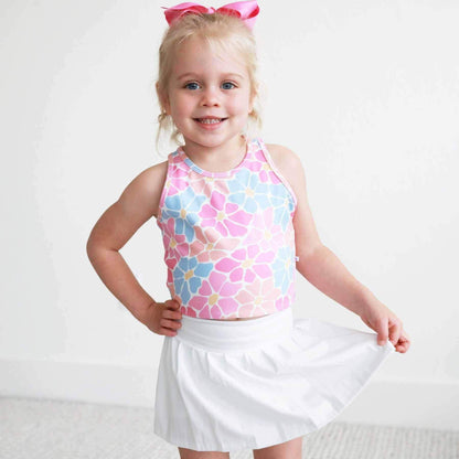 Kids CloudActive™ Athletic Pleated Skirt | White