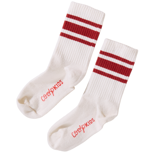 Scooter Tube Sock - White Red